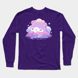 Cute Fluffy Purple Baby Kawaii Cloud Bear Long Sleeve T-Shirt